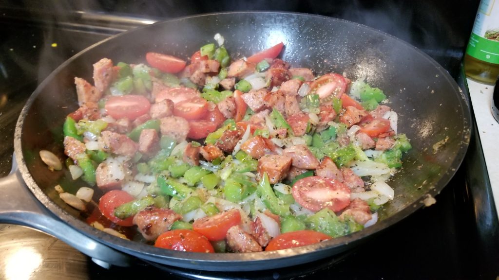 Cooking the sausage
