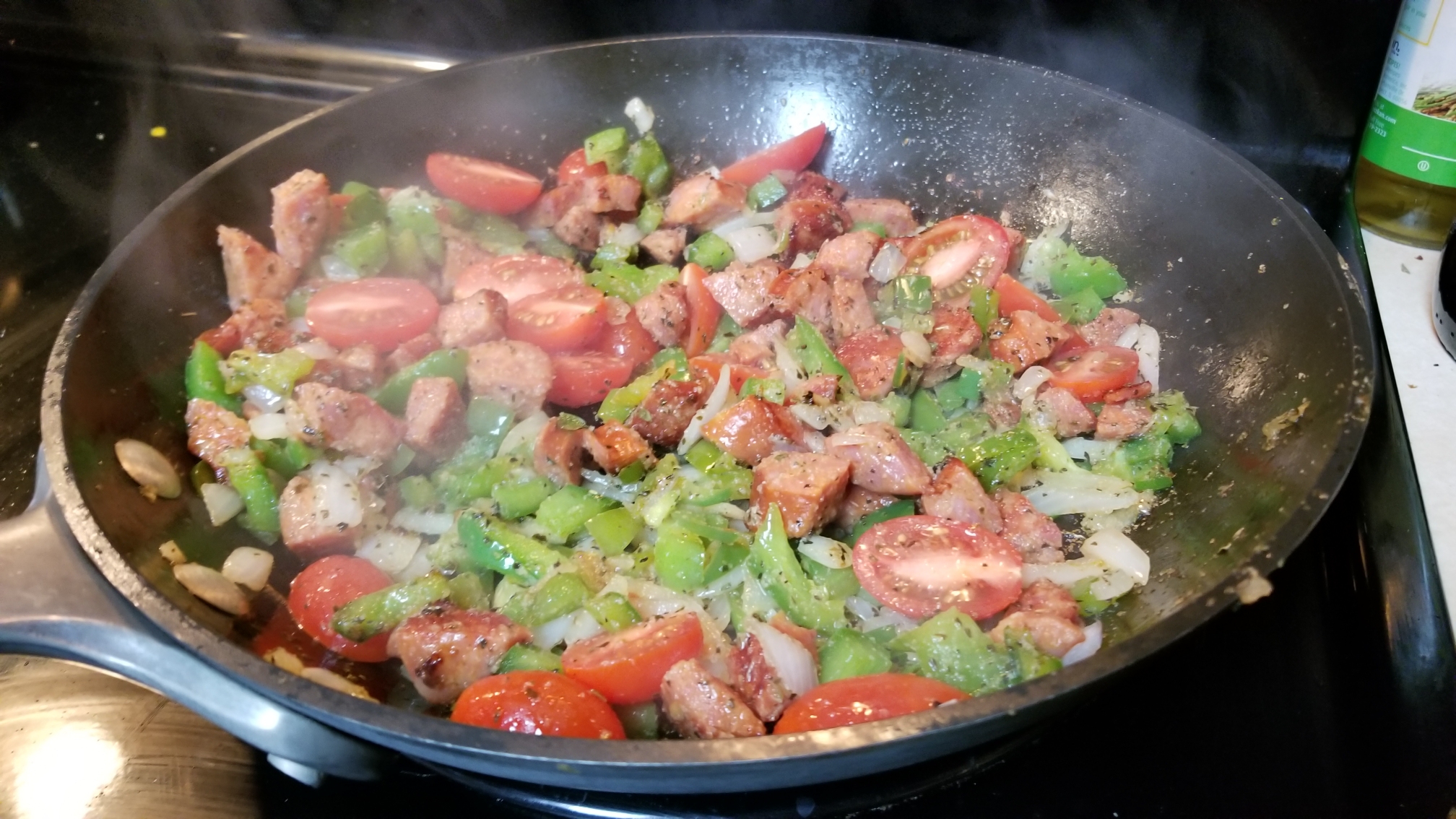 Cooking the sausage